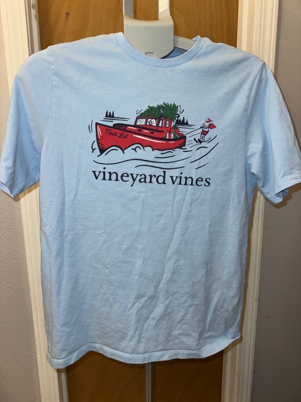 vineyard vines Boys' Water Ski Santa Short-Sleeve Tee, Nauti List, Sz XL 18 - Picture 3 of 7